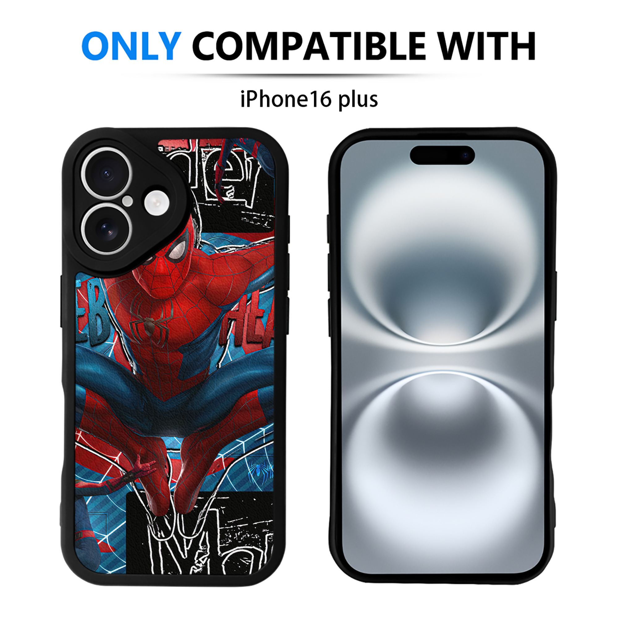 Spider Man スパイダーマン 【iPhone 16シリーズ対応】シリコンスマホケース（レザー調） 材質：シリコン